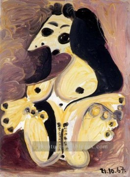  visage - Nude sur fond mauve face 1967 cubisme Pablo Picasso